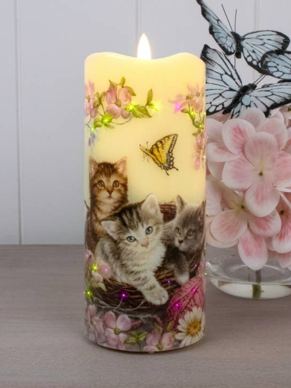 Sweet Kittens Fiber Optic Candle